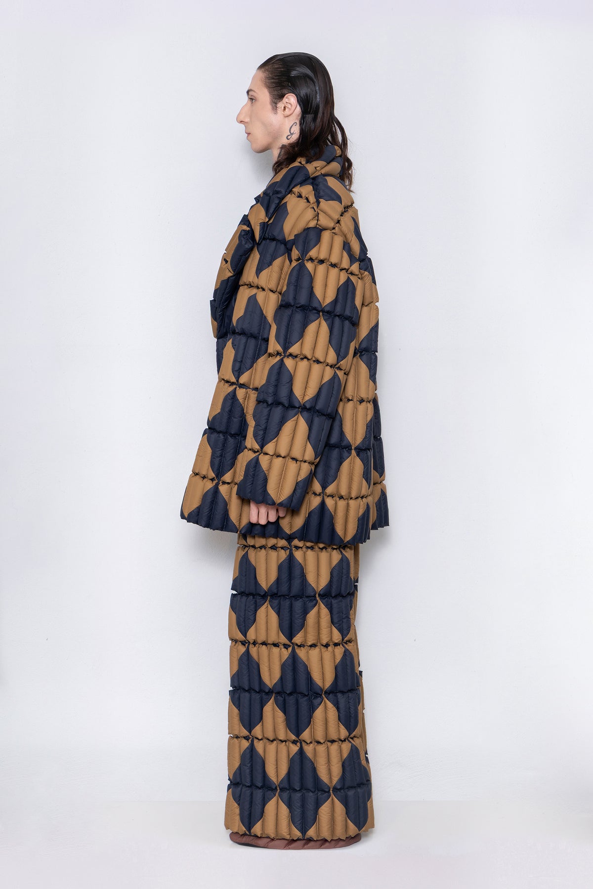 RAXXY "MORNING GLORY" TEXTURE LAPEL GOOSE DOWN COAT