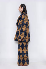 RAXXY "MORNING GLORY" TEXTURE LAPEL GOOSE DOWN COAT