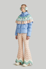 FAN PATTERN COLORFUL GOOSE DOWN JACKET