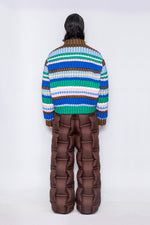 RAXXY COLORFUL STRIPE GOOSE DOWN JACKET