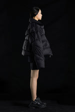 5-DIMENSIONAL BULLET PATTERN EMBELLISHED GOOSE DOWN RIDER JACKET