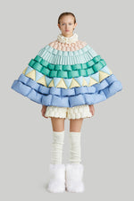 COLORFUL RING SHAPED FIREWORK GOOSE DOWN SHAWL