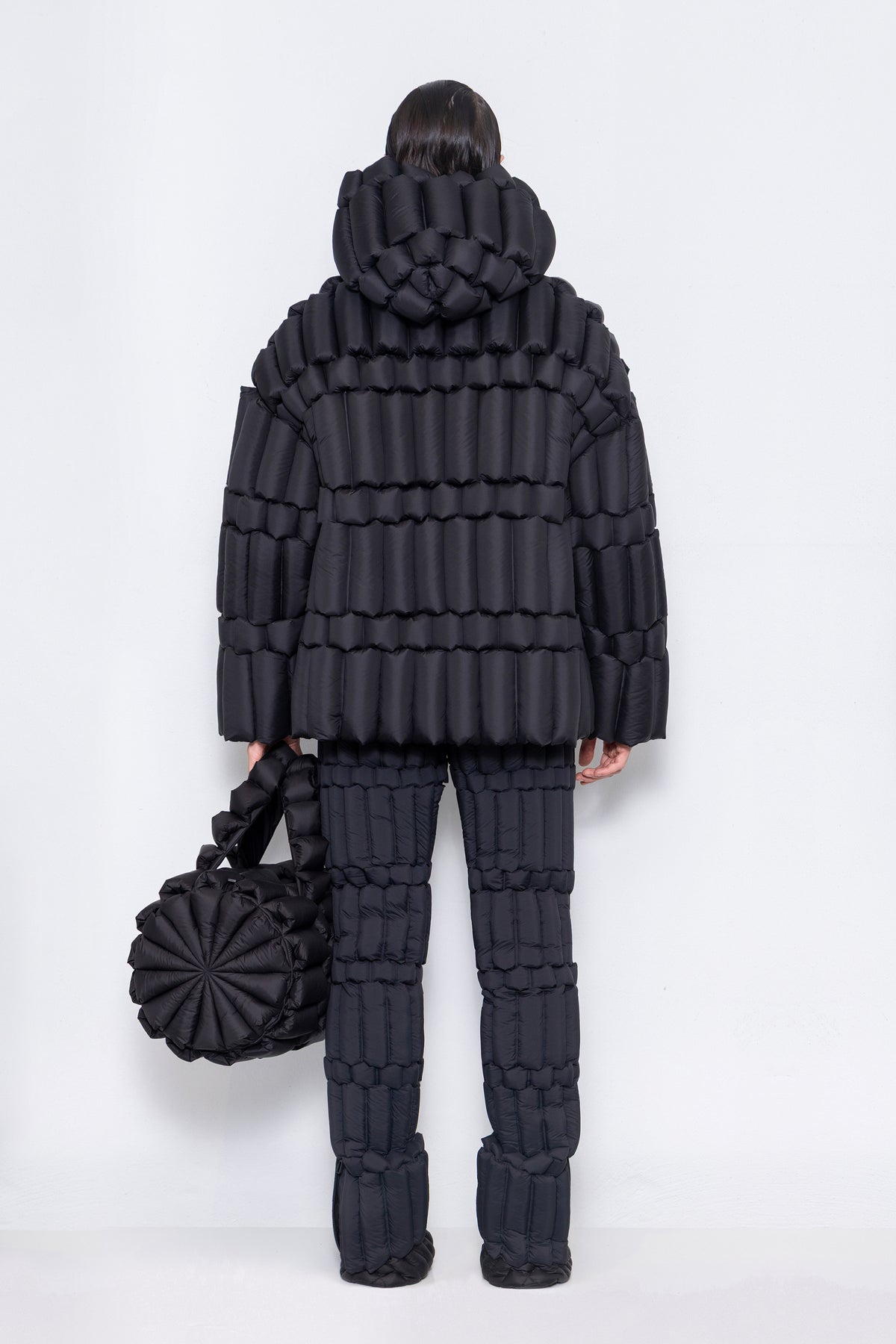 RAXXY CLASSIC SLUB CASUAL HOODED GOOSE DOWN JACKET