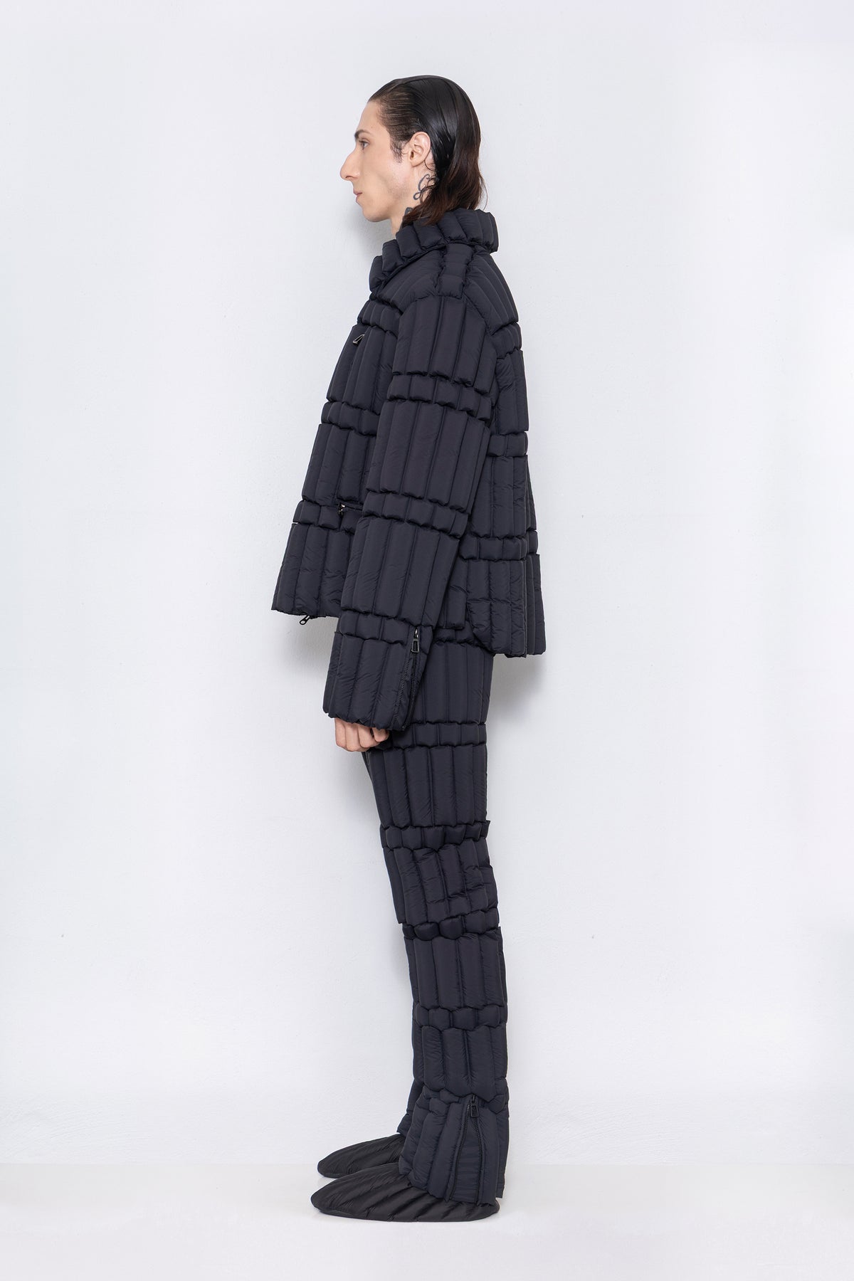 RAXXY CLASSIC SLUB GOOSE DOWN BIKER JACKET