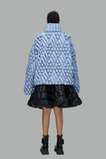 5D RHOMBUS TEXTURE TURTLENECK DOWN SWEATER