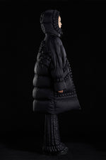 PEARL DECORATED GOOSE DOWN HOODED COAT