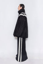 RAXXY CLASSIC BLACK & WHITE V-PATTERN GOOSE DOWN JACKET