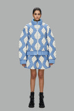 STEREO GEM JACQUARD DOWN SWEATER CARDIGAN