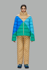 COLOR BLOCK CLOSURE BAMBOO SLI DOWN JACKET