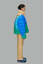 COLOR BLOCK CLOSURE BAMBOO SLI DOWN JACKET