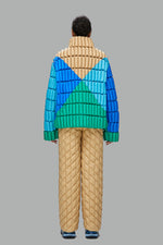 COLOR BLOCK CLOSURE BAMBOO SLI DOWN JACKET