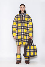 RAXXY CLASSIC SCOTTISH TARTAN LONG LENGTH GOOSE DOWN COAT