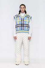 RAXXY CLASSIC SCOTTISH TARTAN V-NECK GOOSE DOWN VEST