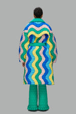 3D COLOR WAVY CLASSIC DOWN TRENCH COAT