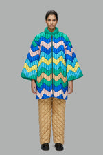 GEOMETRIC WAVY LOOSE DOWN COAT