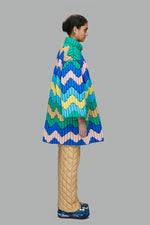 GEOMETRIC WAVY LOOSE DOWN COAT