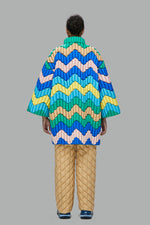 GEOMETRIC WAVY LOOSE DOWN COAT