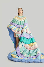 FIREWORKS THEME ASYMMETRICAL PUFF DRESS