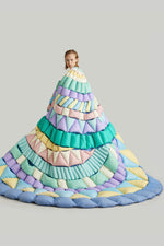 FIREWORKS THEME ASYMMETRICAL PUFF DRESS