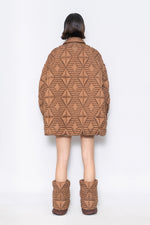 RAXXY QUILTED STRIPE GOOSE DOWN COAT