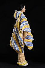 5-DIMENSIONAL TEXTURED COLORFUL JACQUARD GOOSE DOWN SHAWL