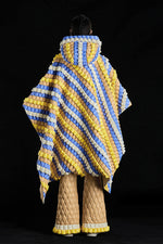 5-DIMENSIONAL TEXTURED COLORFUL JACQUARD GOOSE DOWN SHAWL