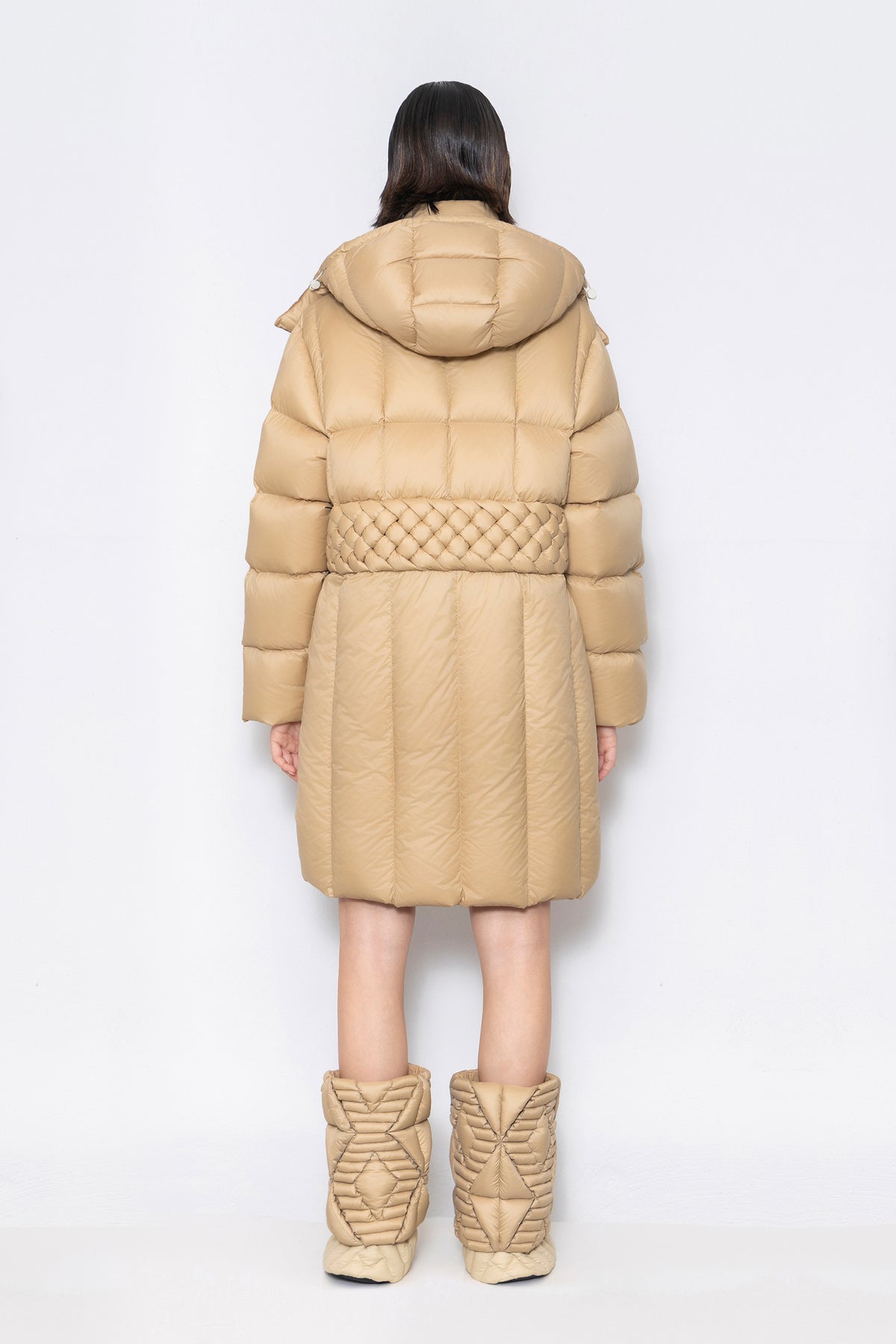 RAXXY CLASSIC BRAID HOODED GOOSE DOWN COAT