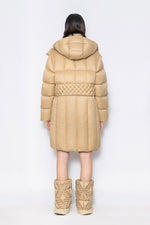 RAXXY CLASSIC BRAID HOODED GOOSE DOWN COAT